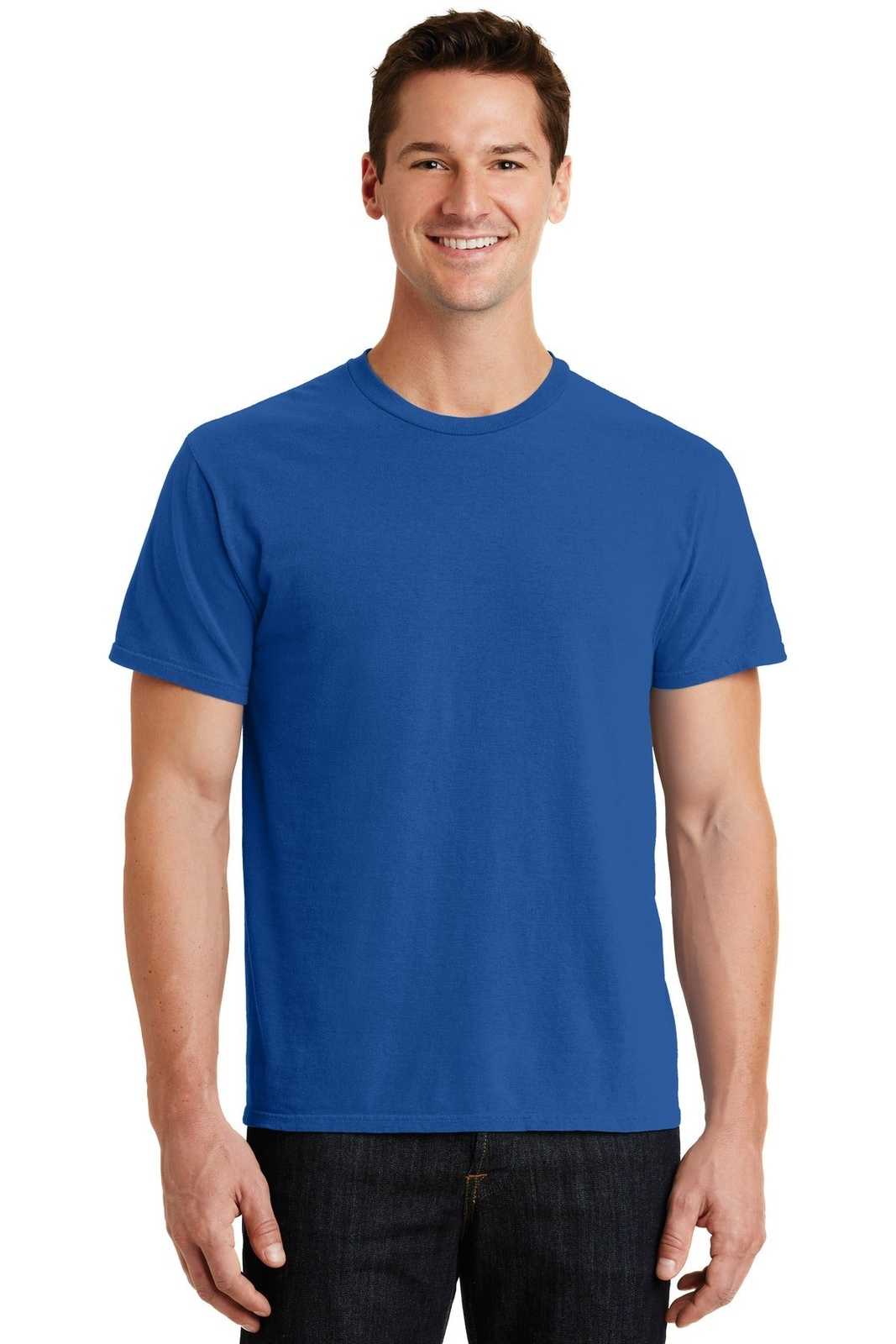 Port &amp; Company PC099 Beach Wash Garment-Dyed Tee - Neon Blue - HIT a Double - 1