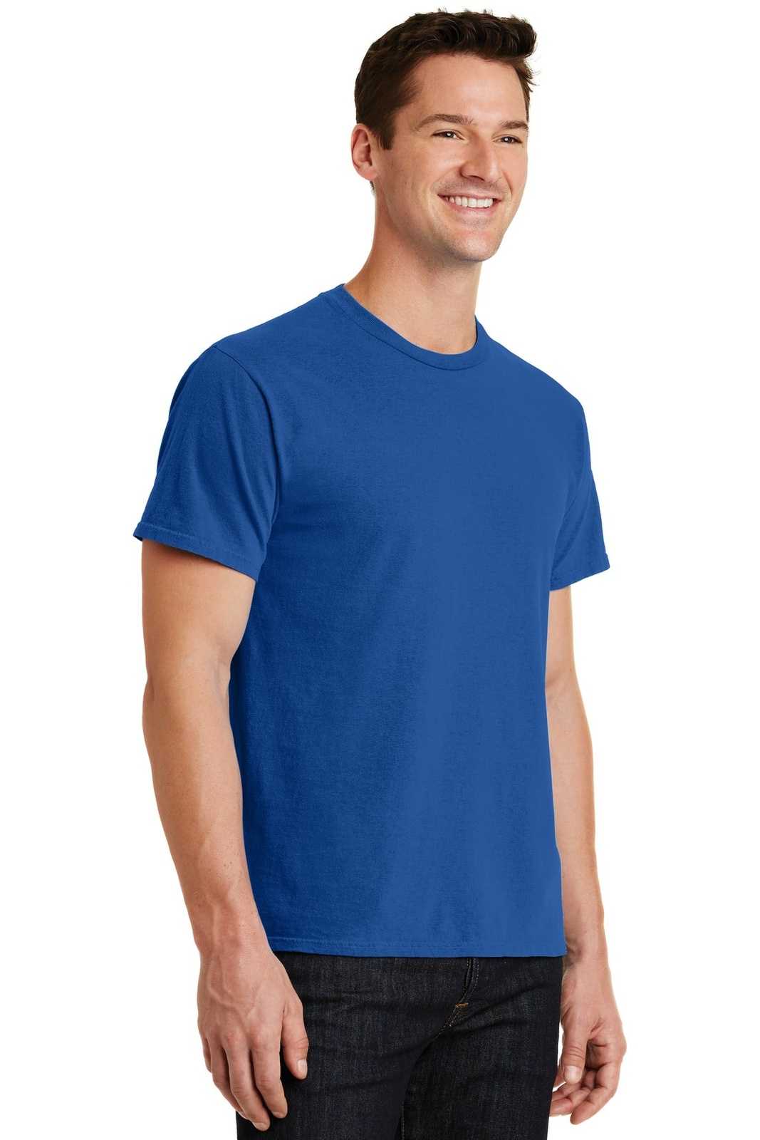 Port &amp; Company PC099 Beach Wash Garment-Dyed Tee - Neon Blue - HIT a Double - 4