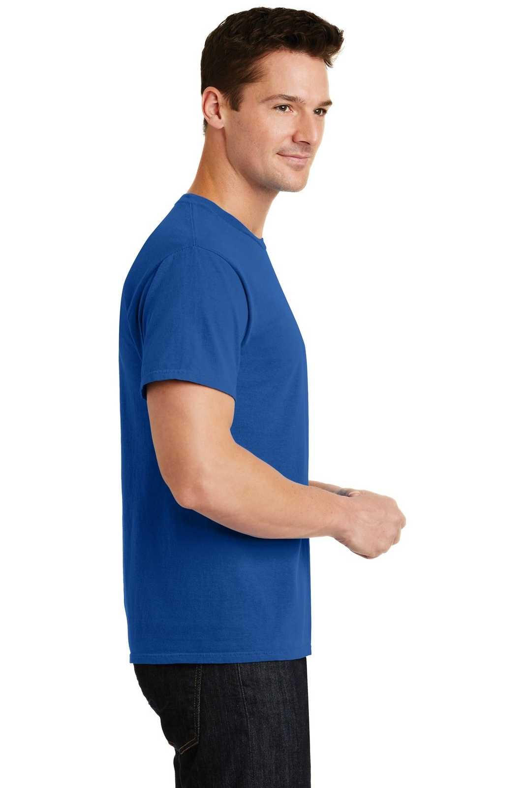 Port &amp; Company PC099 Beach Wash Garment-Dyed Tee - Neon Blue - HIT a Double - 3