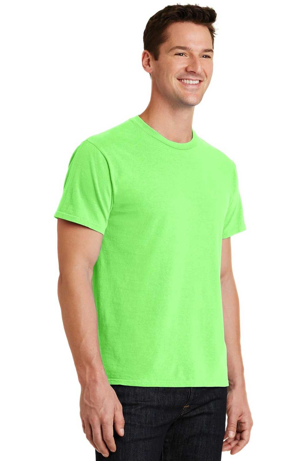 Port &amp; Company PC099 Beach Wash Garment-Dyed Tee - Neon Green - HIT a Double - 4