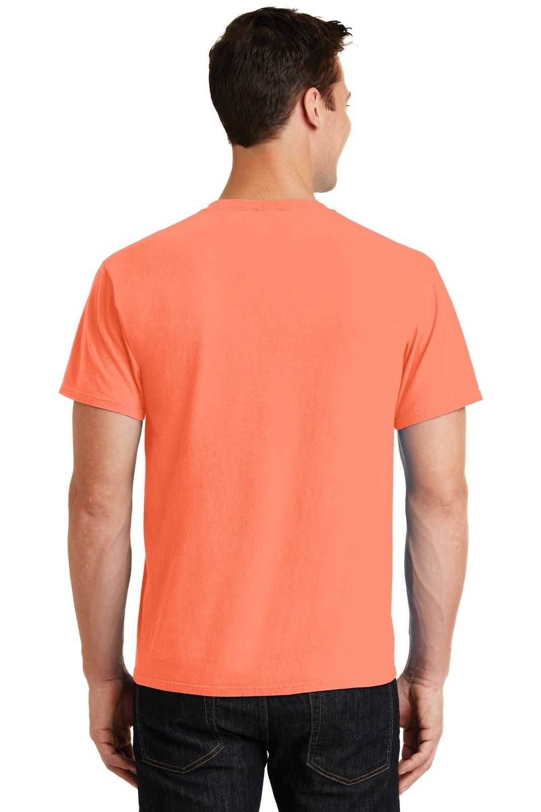 Port &amp; Company PC099 Beach Wash Garment-Dyed Tee - Neon Orange - HIT a Double - 2