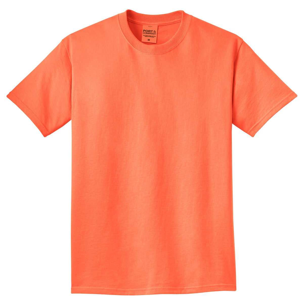 Port &amp; Company PC099 Beach Wash Garment-Dyed Tee - Neon Orange - HIT a Double - 5