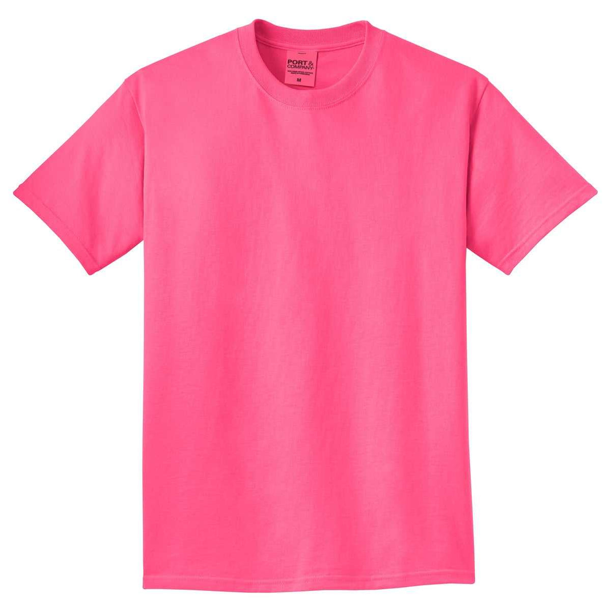 Port &amp; Company PC099 Beach Wash Garment-Dyed Tee - Neon Pink - HIT a Double - 5