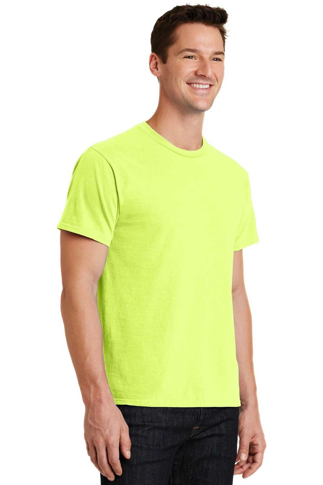 Port &amp; Company PC099 Beach Wash Garment-Dyed Tee - Neon Yellow - HIT a Double - 4