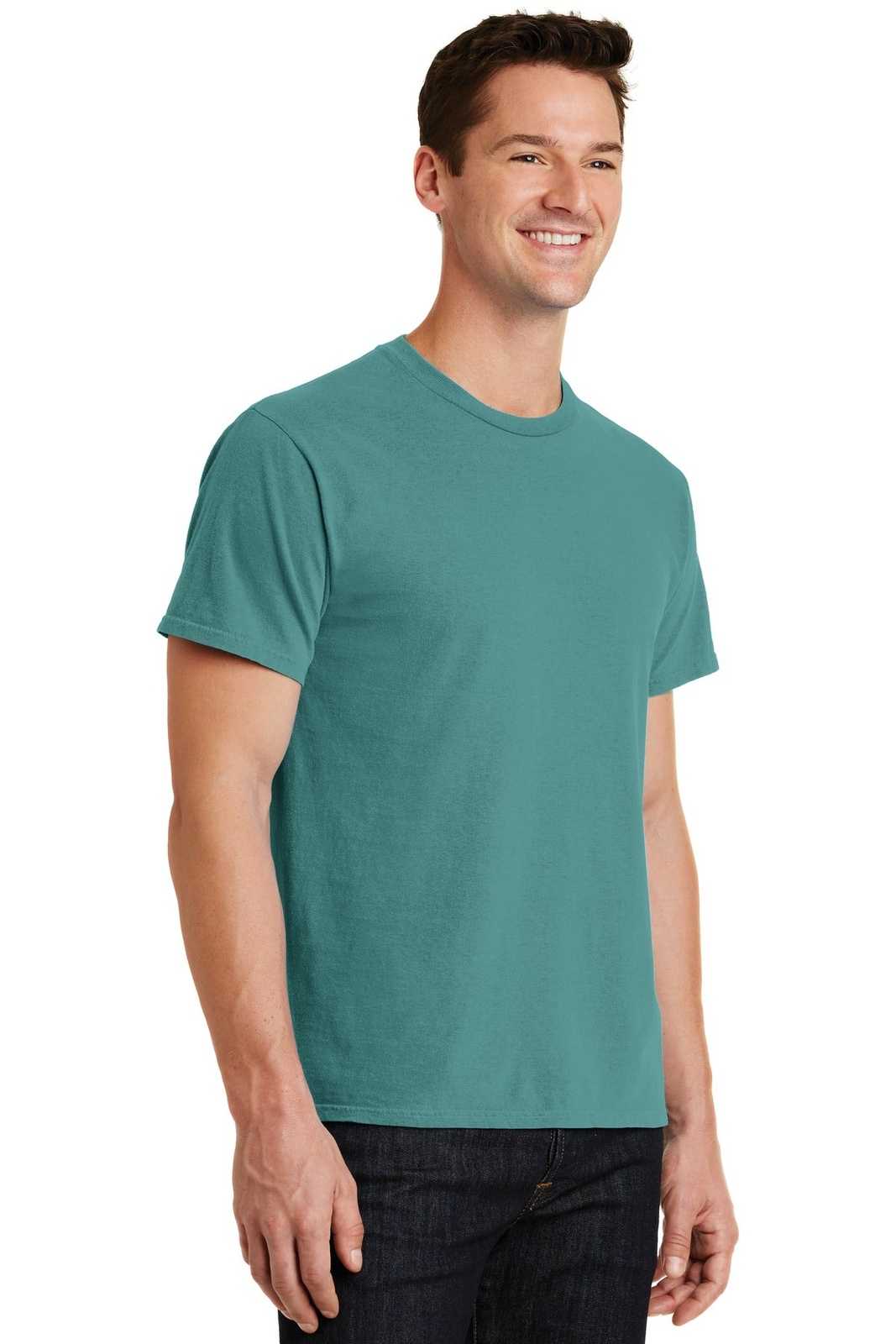Port &amp; Company PC099 Beach Wash Garment-Dyed Tee - Peacock - HIT a Double - 4