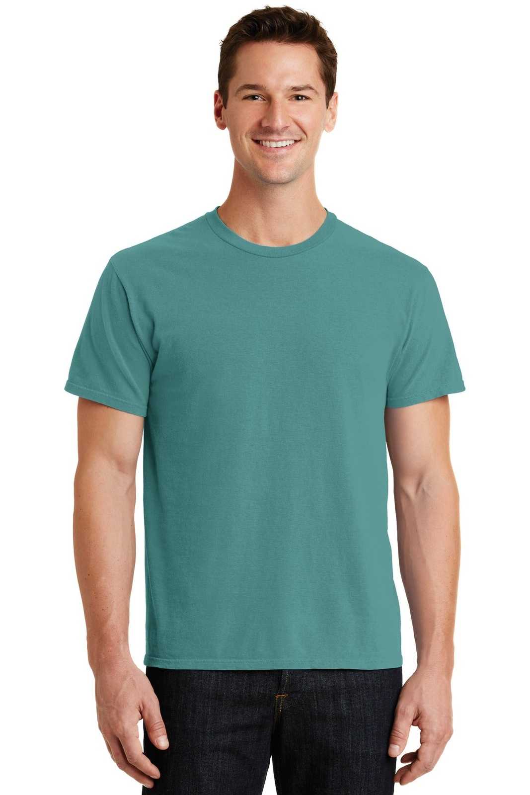 Port &amp; Company PC099 Beach Wash Garment-Dyed Tee - Peacock - HIT a Double - 1