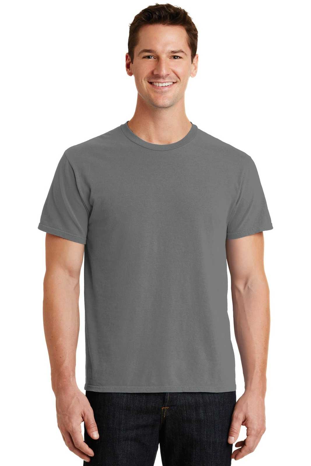 Port &amp; Company PC099 Beach Wash Garment-Dyed Tee - Pewter - HIT a Double - 1
