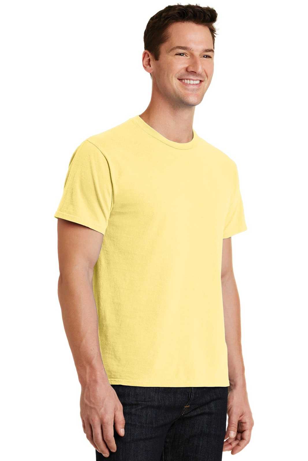Port &amp; Company PC099 Beach Wash Garment-Dyed Tee - Popcorn - HIT a Double - 4