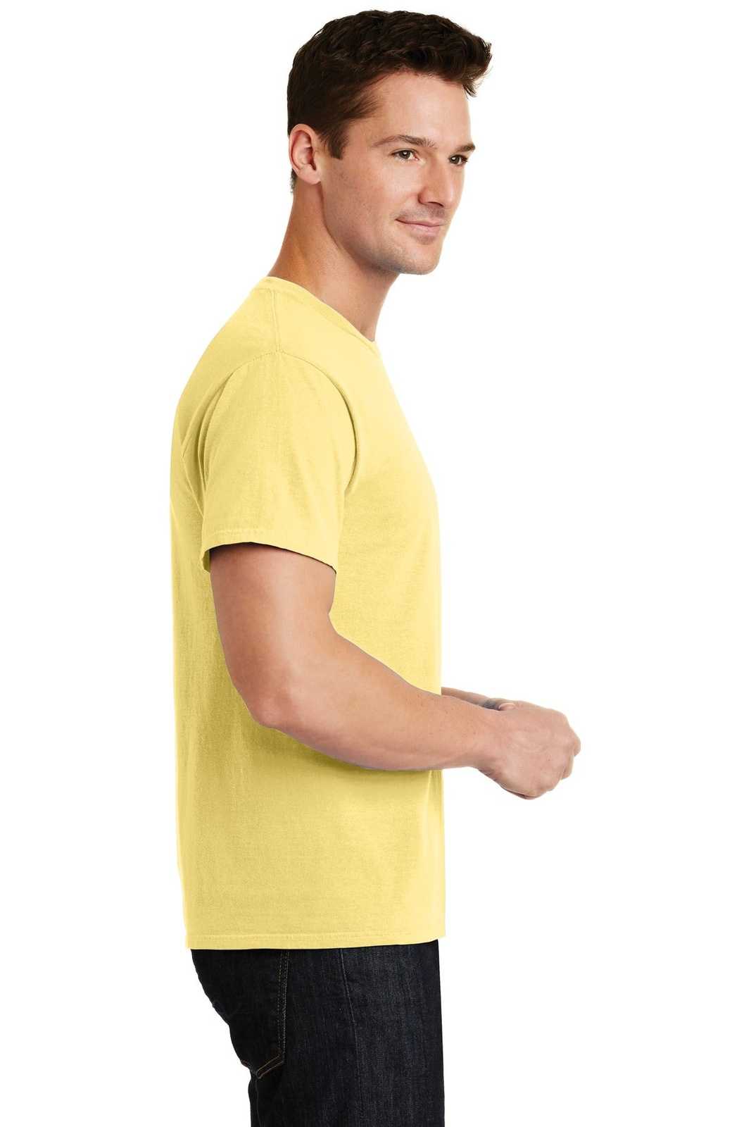 Port &amp; Company PC099 Beach Wash Garment-Dyed Tee - Popcorn - HIT a Double - 3