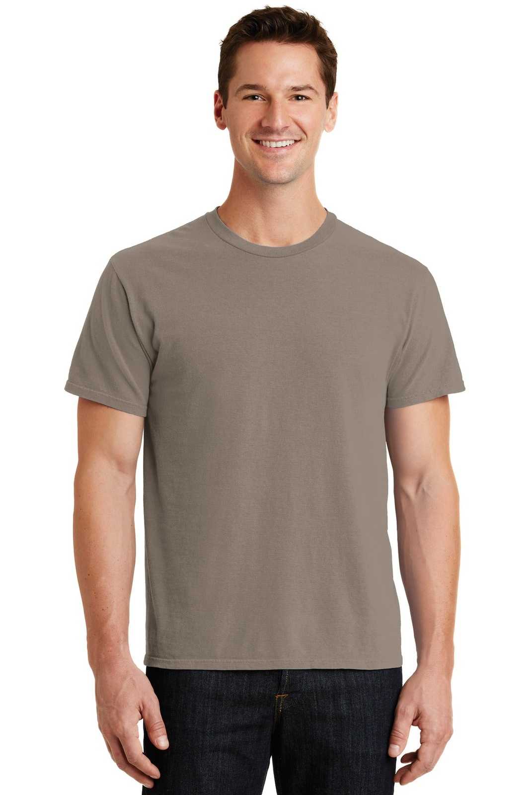 Port &amp; Company PC099 Beach Wash Garment-Dyed Tee - Taupe - HIT a Double - 1