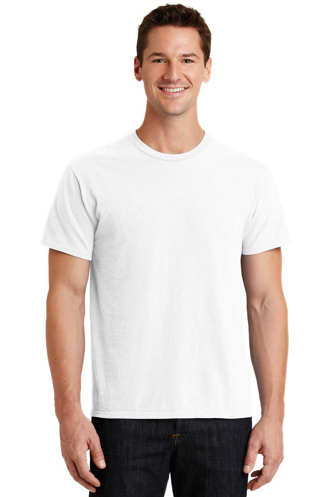 Port &amp; Company PC099 Beach Wash Garment-Dyed Tee - White - HIT a Double - 1