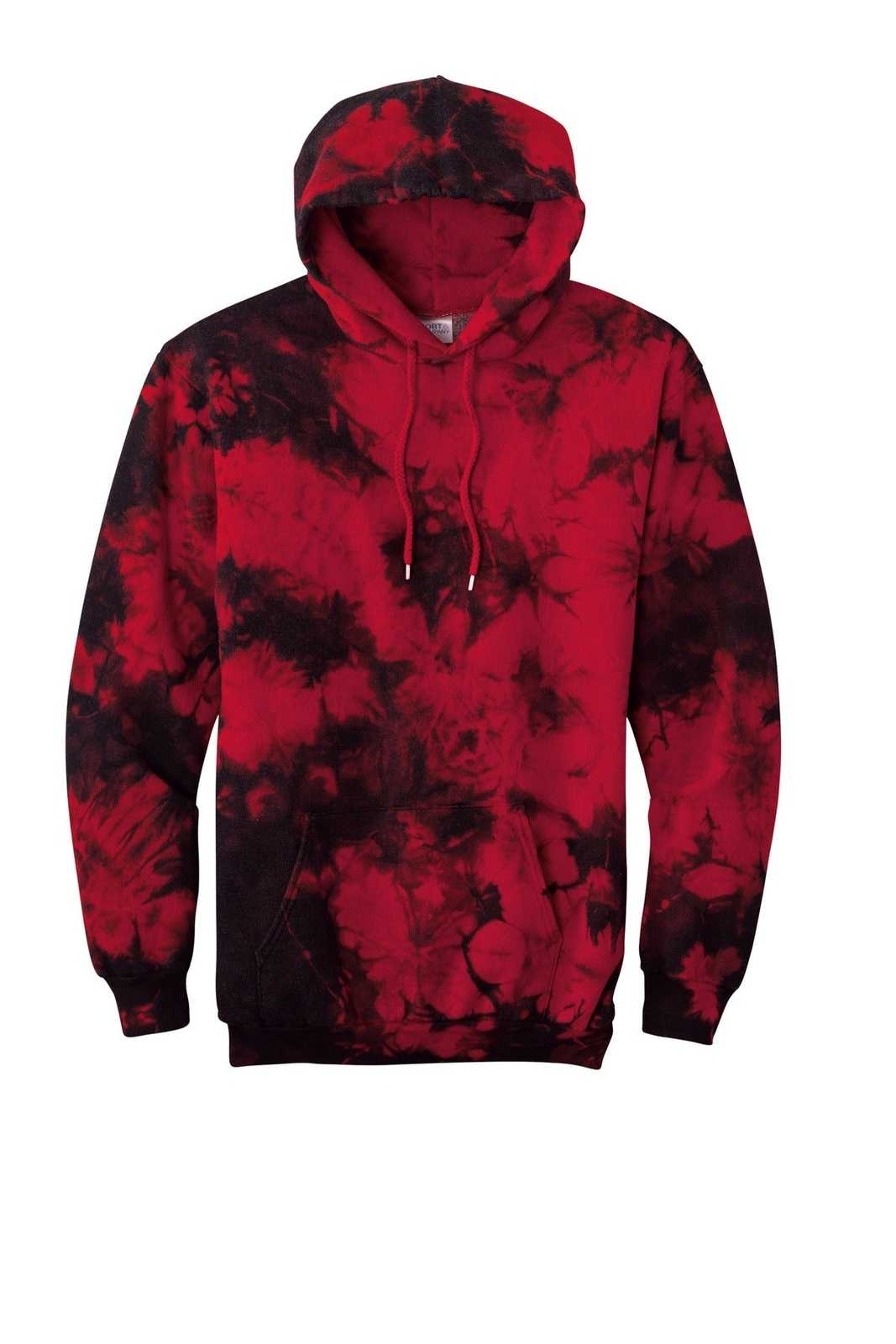 Port &amp; Company PC144 Crystal Tie-Dye Pullover Hoodie - Black Red - HIT a Double - 2