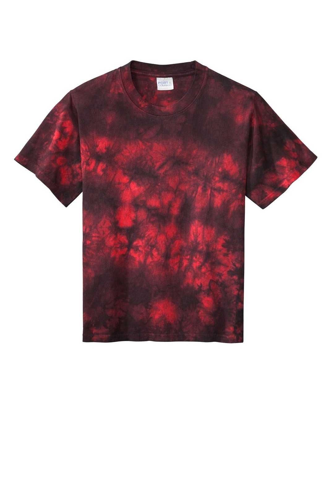Port &amp; Company PC145Y Youth Crystal Tie-Dye Tee - Black Red - HIT a Double - 2