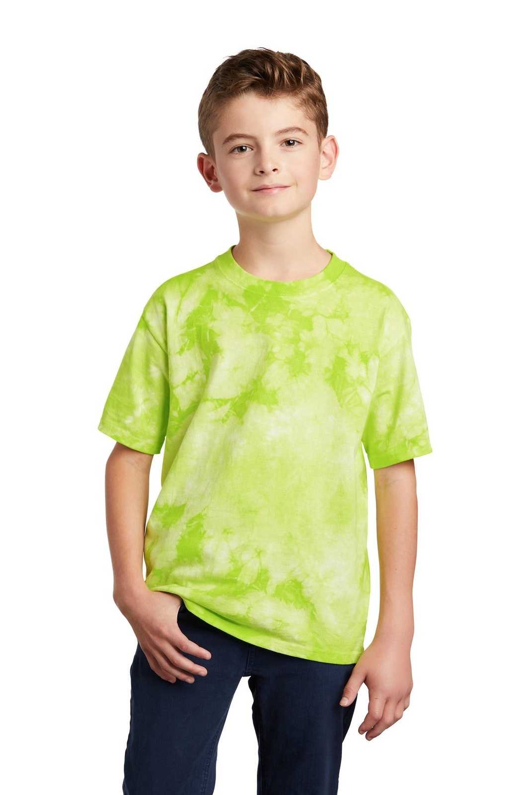 Port &amp; Company PC145Y Youth Crystal Tie-Dye Tee - Lemon Lime - HIT a Double - 1