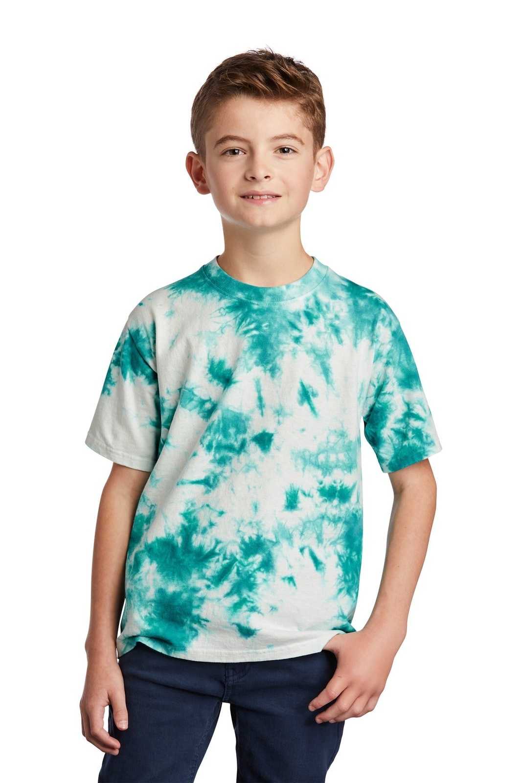 Port &amp; Company PC145Y Youth Crystal Tie-Dye Tee - Teal - HIT a Double - 1