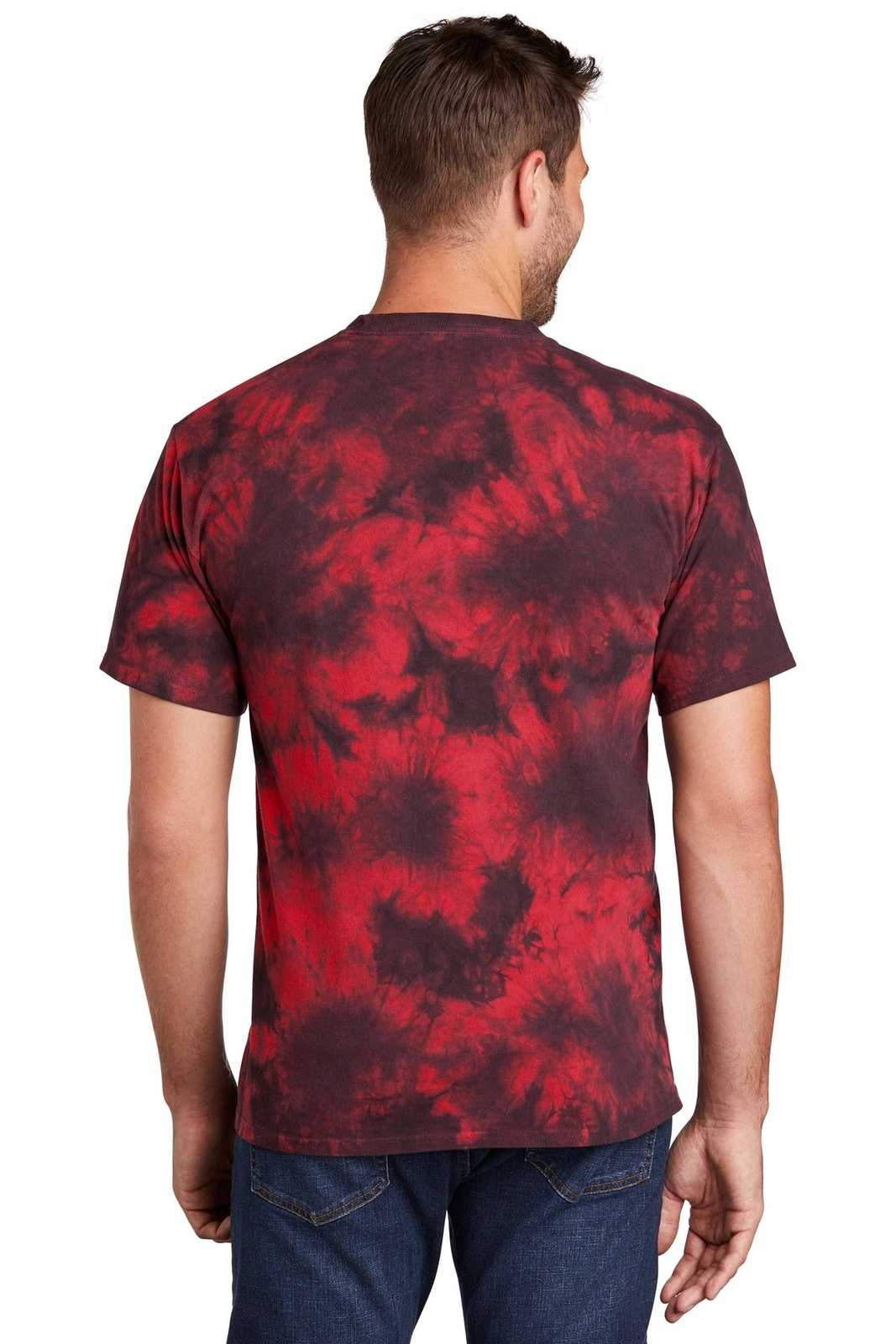 Port &amp; Company PC145 Crystal Tie-Dye Tee - Black Red - HIT a Double - 2