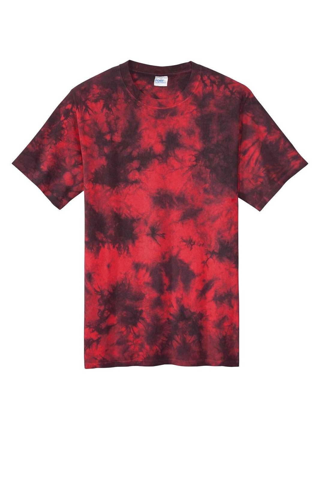 Port &amp; Company PC145 Crystal Tie-Dye Tee - Black Red - HIT a Double - 5