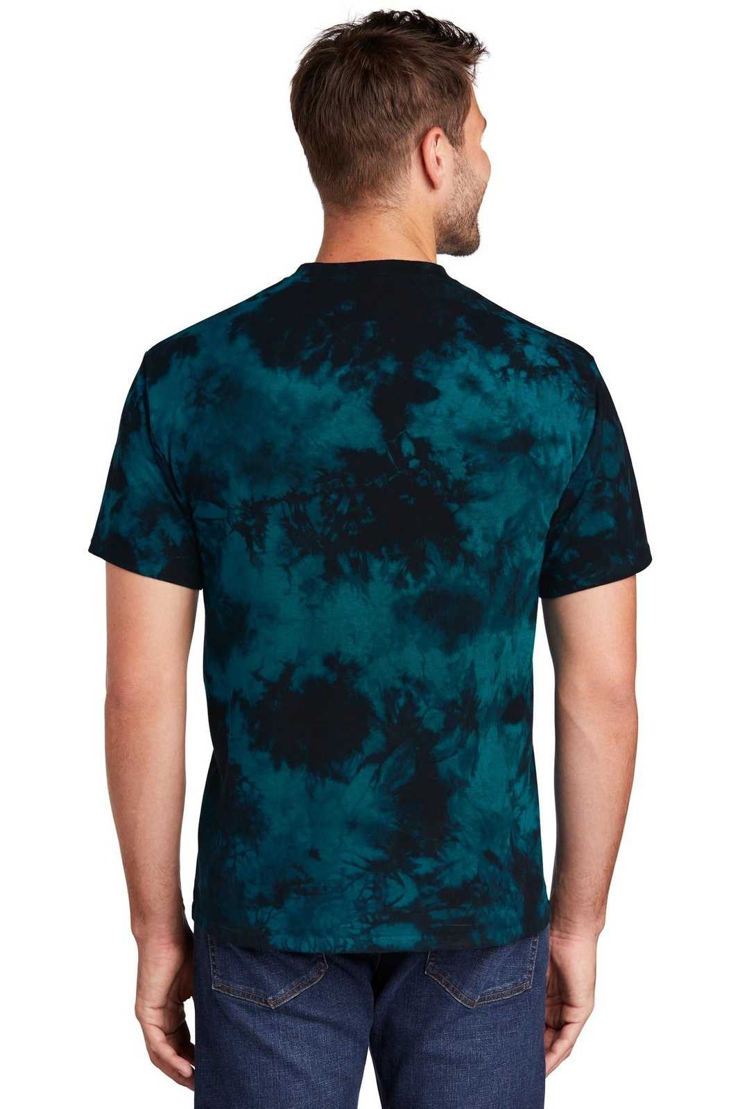 Port &amp; Company PC145 Crystal Tie-Dye Tee - Black Teal - HIT a Double - 2