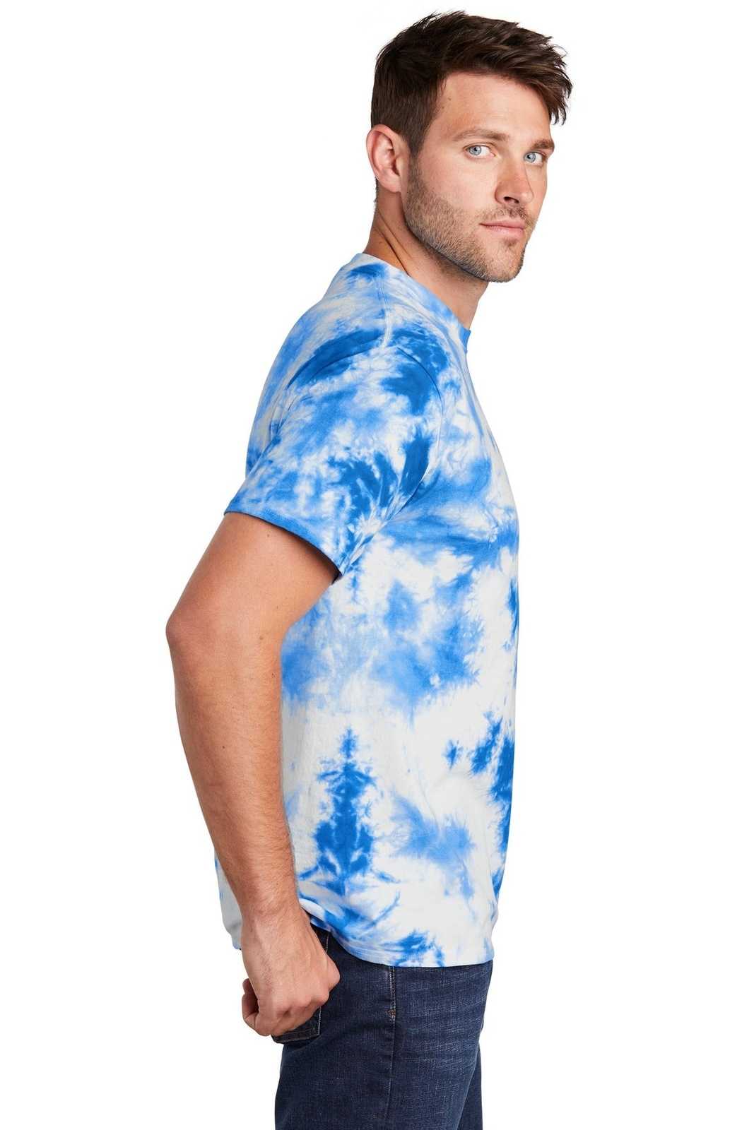 Port &amp; Company PC145 Crystal Tie-Dye Tee - True Royal - HIT a Double - 3