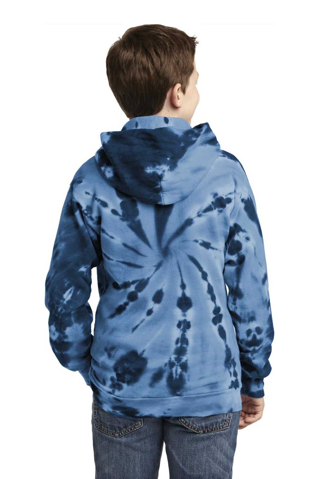 Port &amp; Company PC146Y Youth Tie-Dye Pullover Hooded Sweatshirt - Navy - HIT a Double - 2