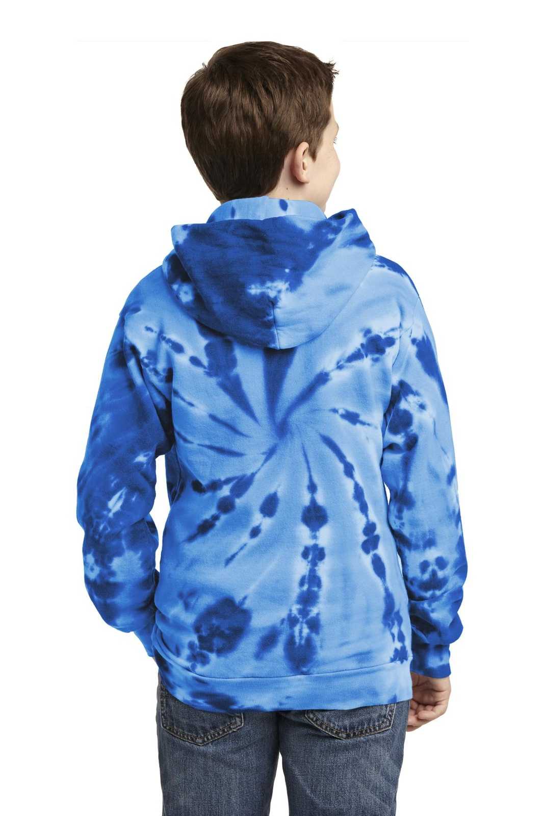 Port &amp; Company PC146Y Youth Tie-Dye Pullover Hooded Sweatshirt - Royal - HIT a Double - 2