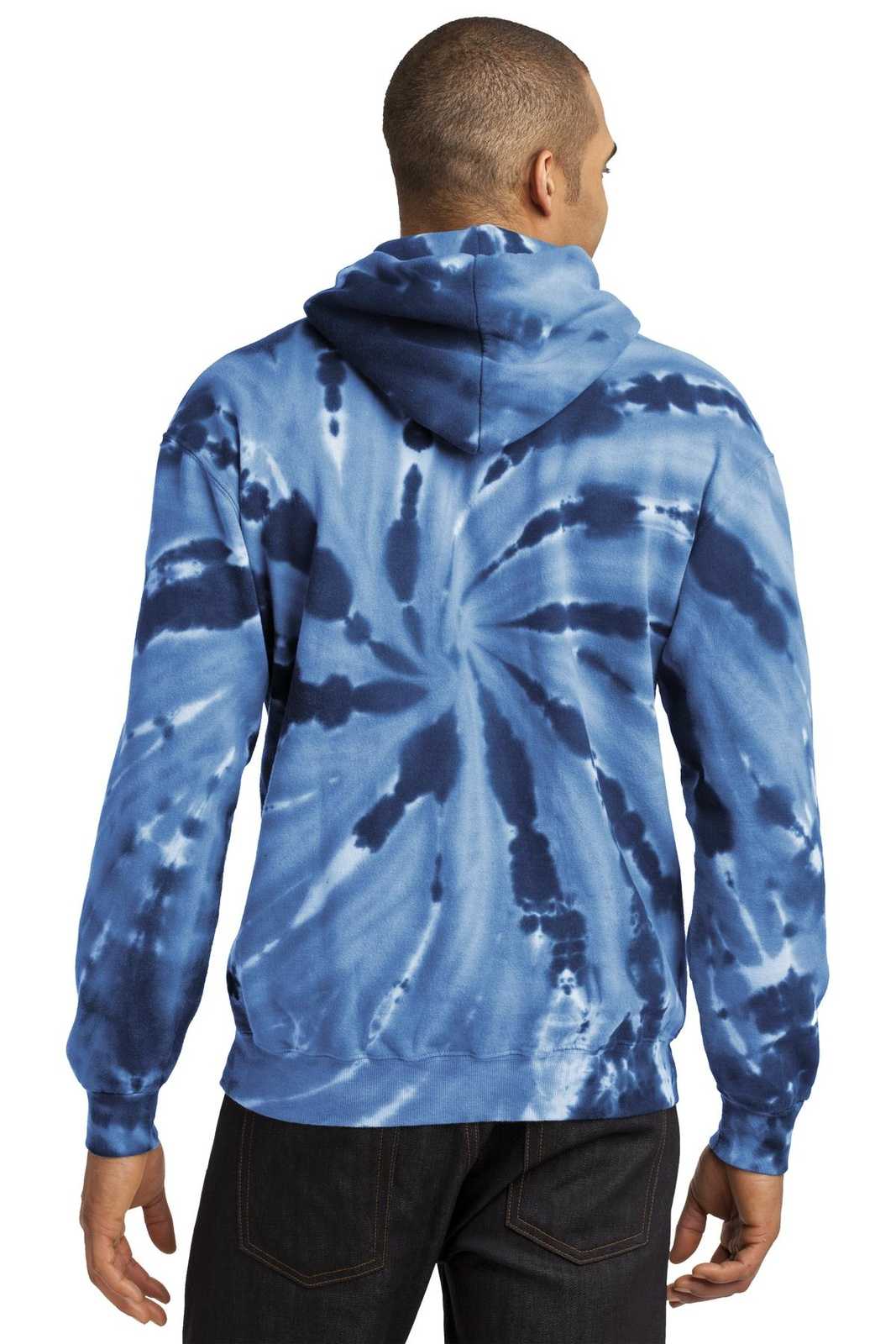 Port &amp; Company PC146 Tie-Dye Pullover Hooded Sweatshirt - Navy - HIT a Double - 2