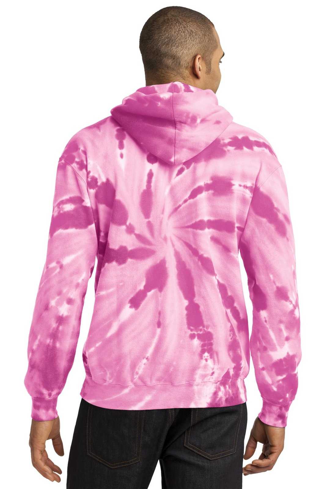 Port &amp; Company PC146 Tie-Dye Pullover Hooded Sweatshirt - Pink - HIT a Double - 2