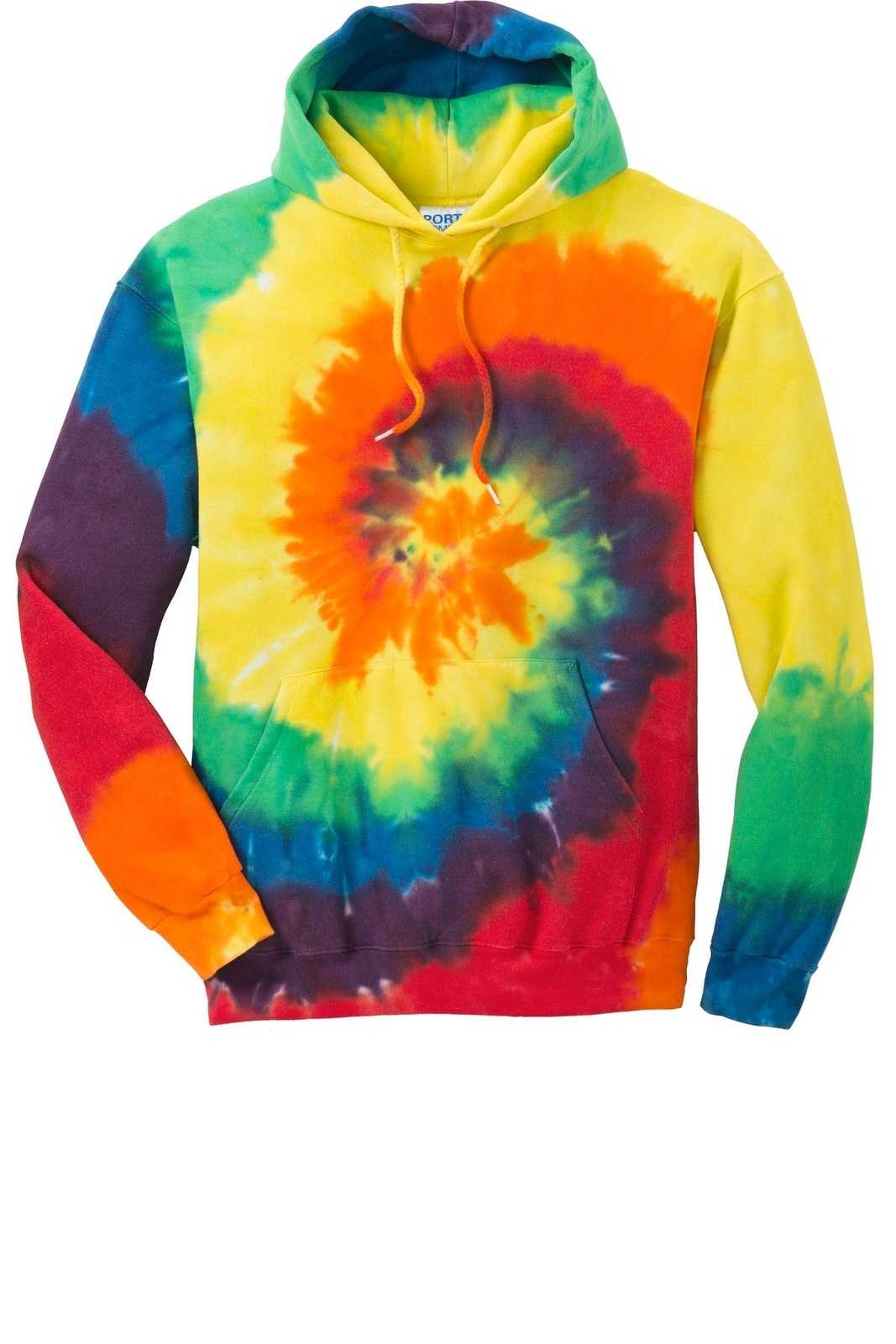 Port &amp; Company PC146 Tie-Dye Pullover Hooded Sweatshirt - Rainbow - HIT a Double - 5