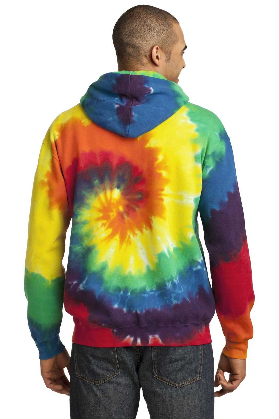 Port &amp; Company PC146 Tie-Dye Pullover Hooded Sweatshirt - Rainbow - HIT a Double - 2
