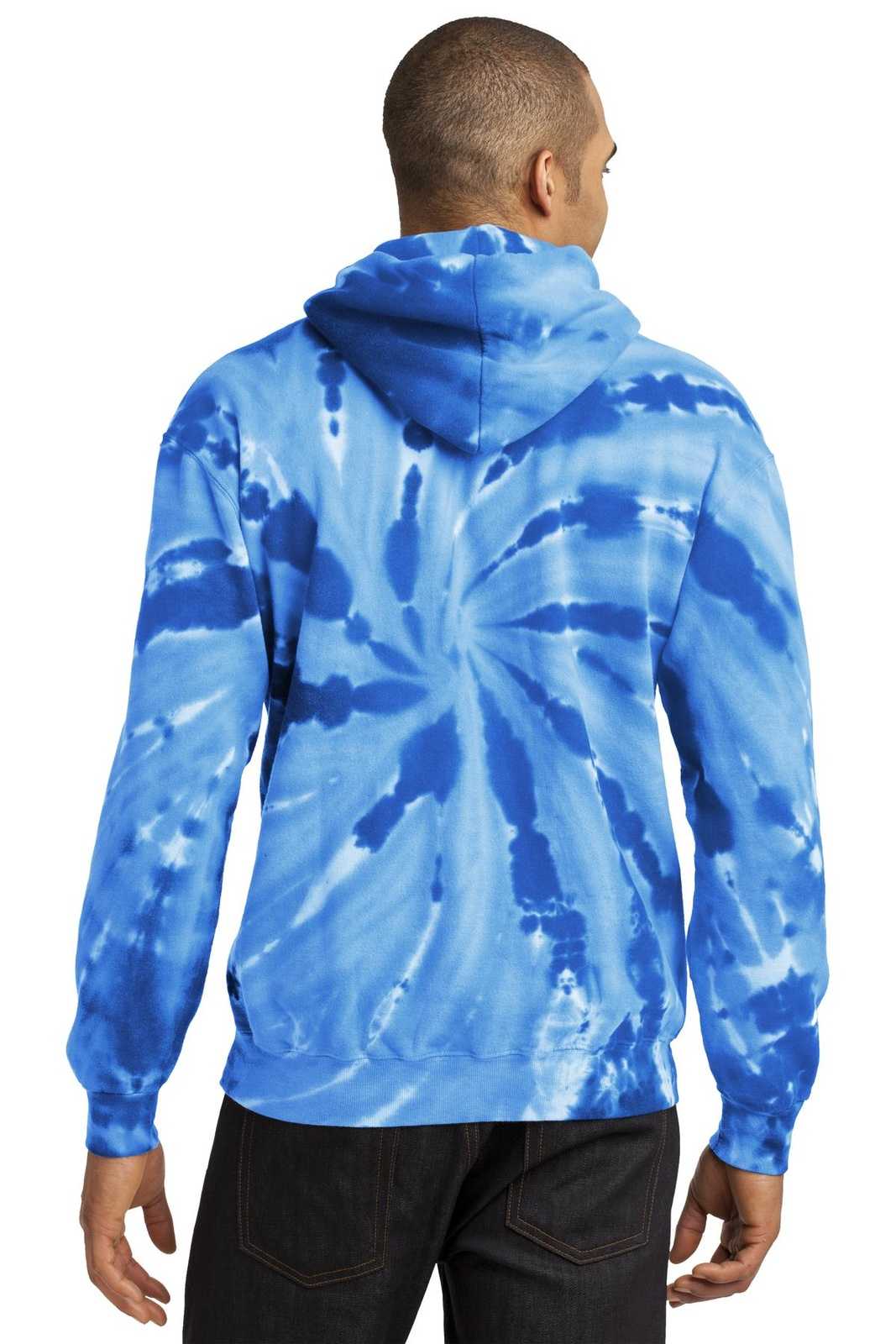 Port &amp; Company PC146 Tie-Dye Pullover Hooded Sweatshirt - Royal - HIT a Double - 2