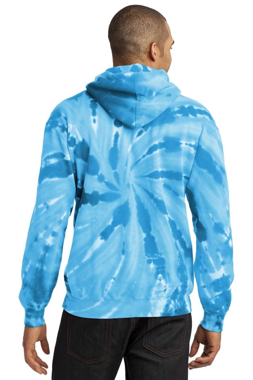 Port &amp; Company PC146 Tie-Dye Pullover Hooded Sweatshirt - Turquoise - HIT a Double - 2
