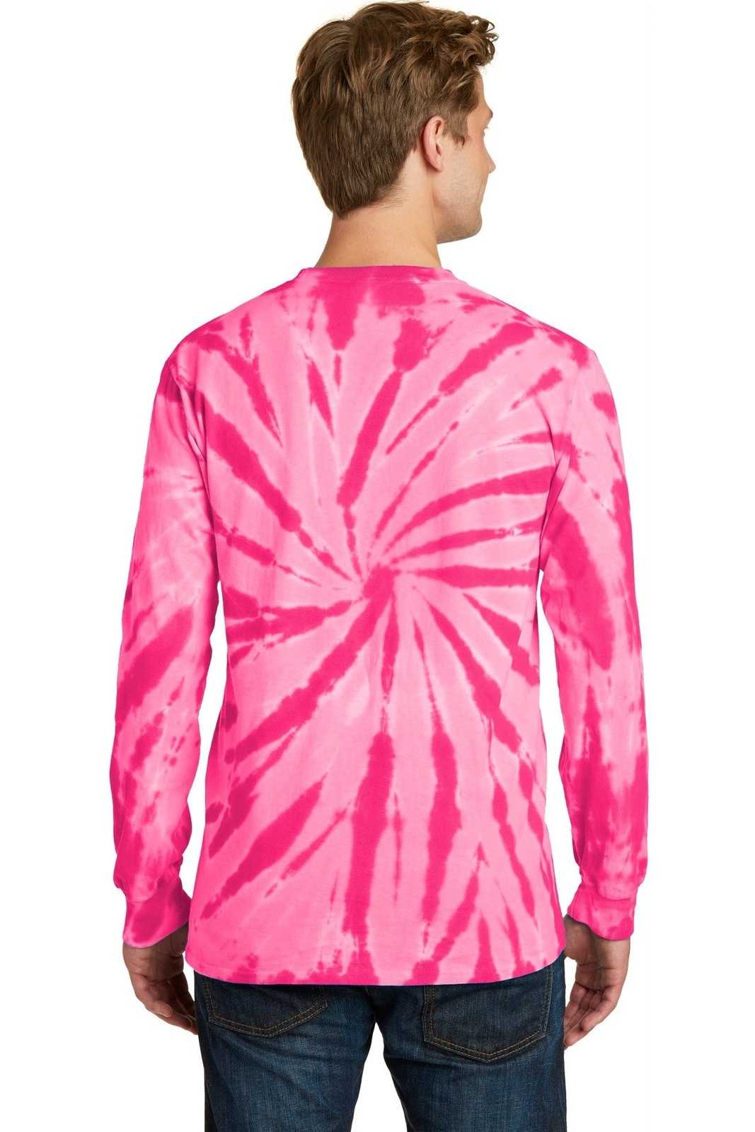 Port &amp; Company PC147LS Tie-Dye Long Sleeve Tee - Pink - HIT a Double - 2