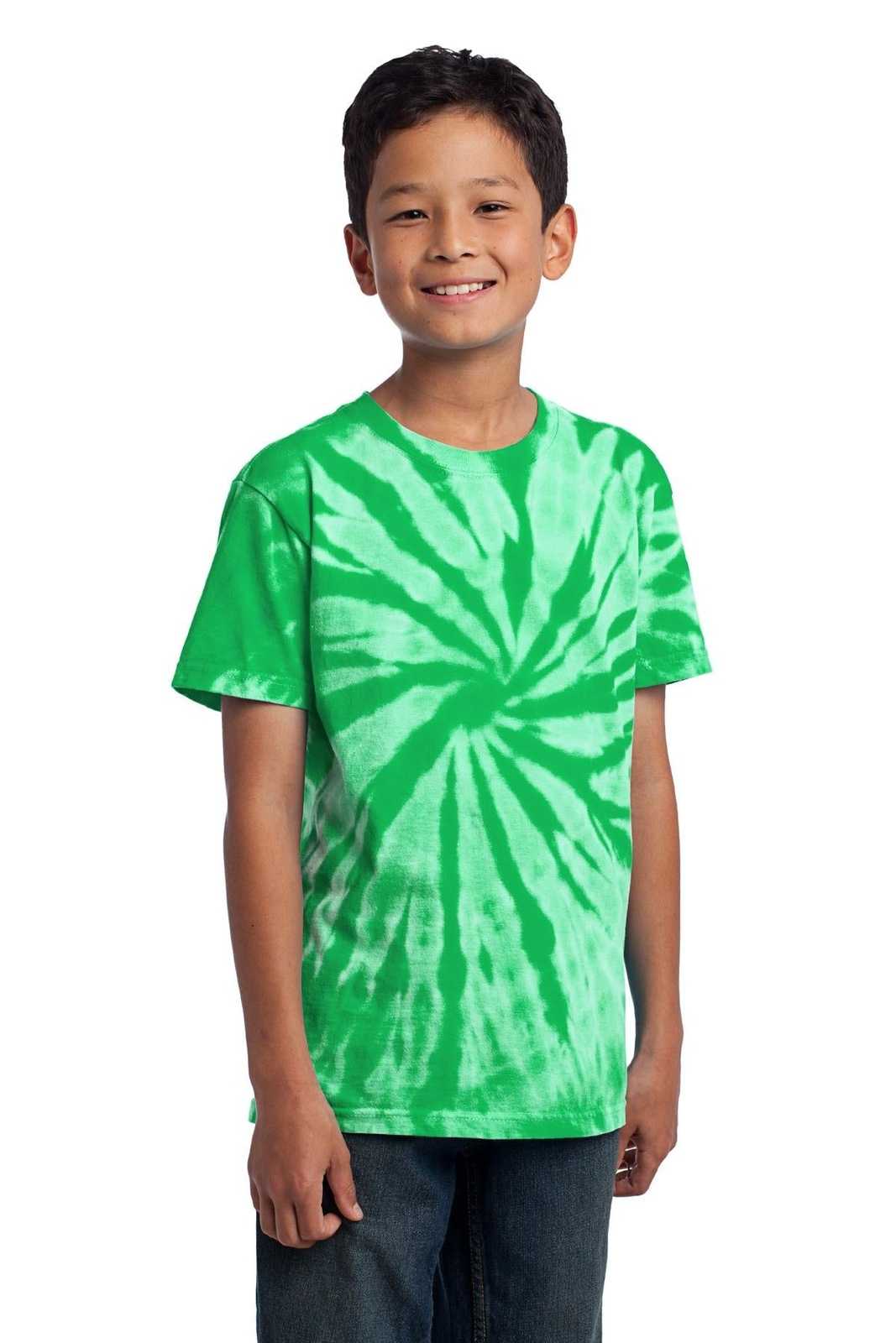 Port &amp; Company PC147Y Youth Tie-Dye Tee - Kelly - HIT a Double - 4