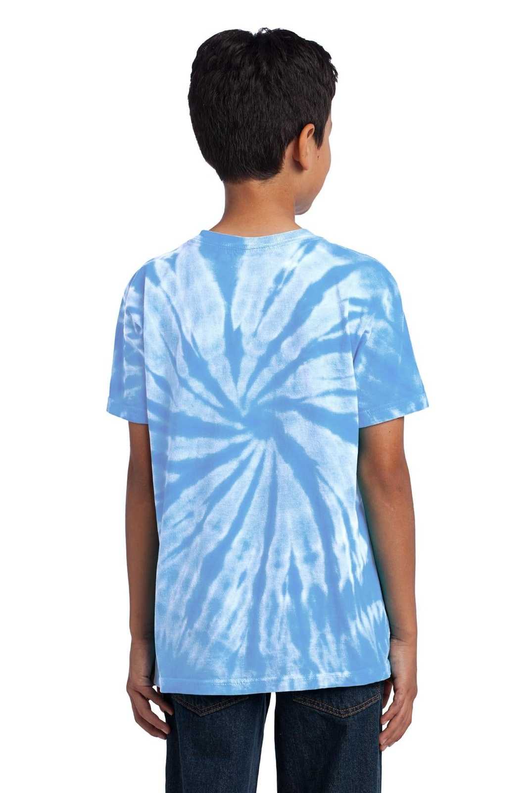 Port &amp; Company PC147Y Youth Tie-Dye Tee - Light Blue - HIT a Double - 2