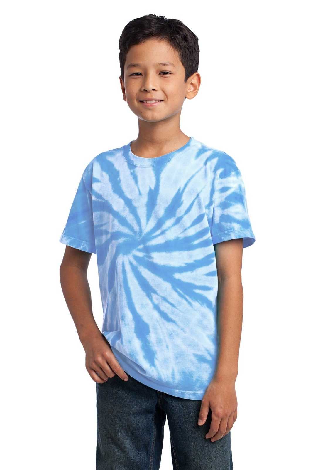 Port &amp; Company PC147Y Youth Tie-Dye Tee - Light Blue - HIT a Double - 1