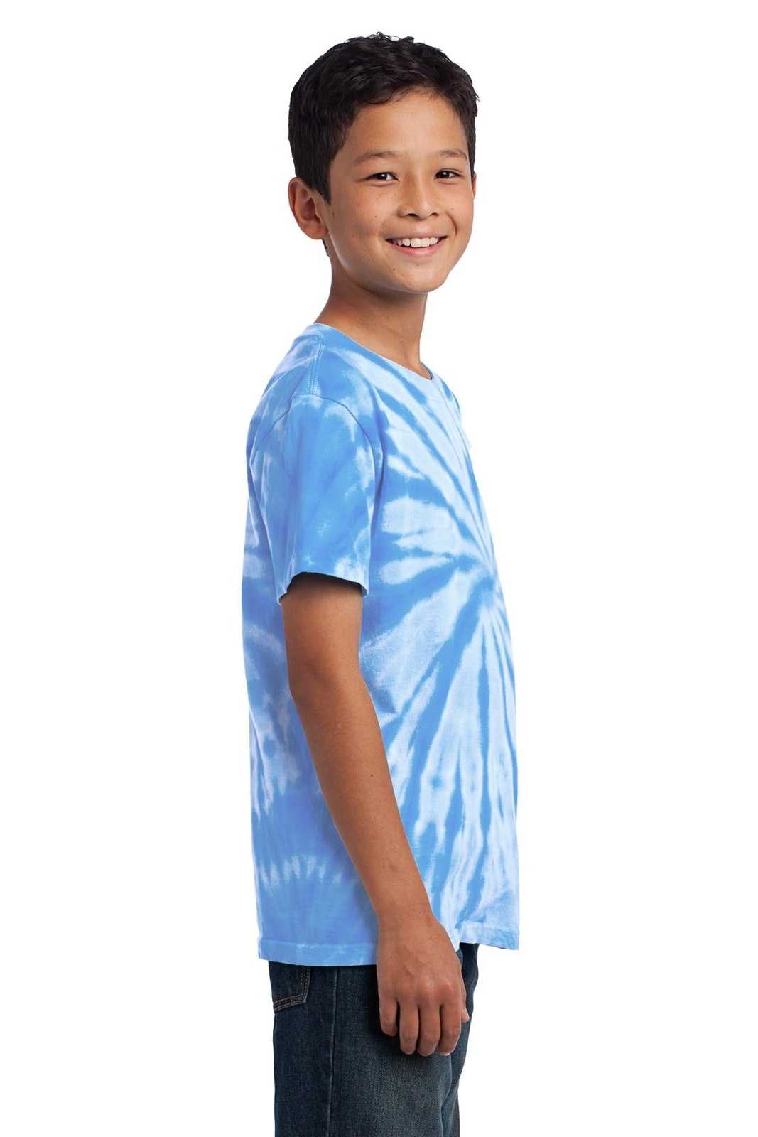 Port &amp; Company PC147Y Youth Tie-Dye Tee - Light Blue - HIT a Double - 3