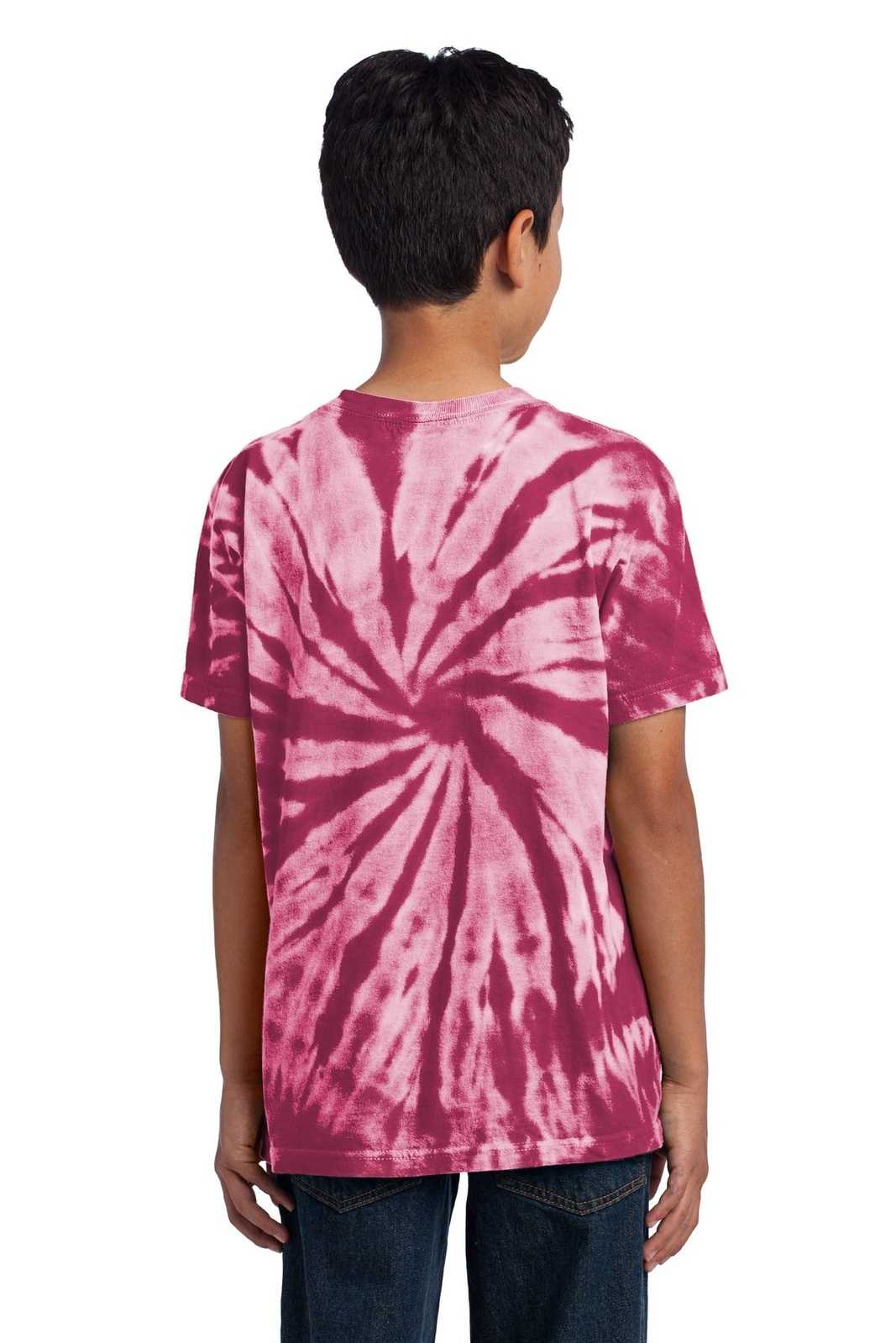 Port &amp; Company PC147Y Youth Tie-Dye Tee - Maroon - HIT a Double - 2