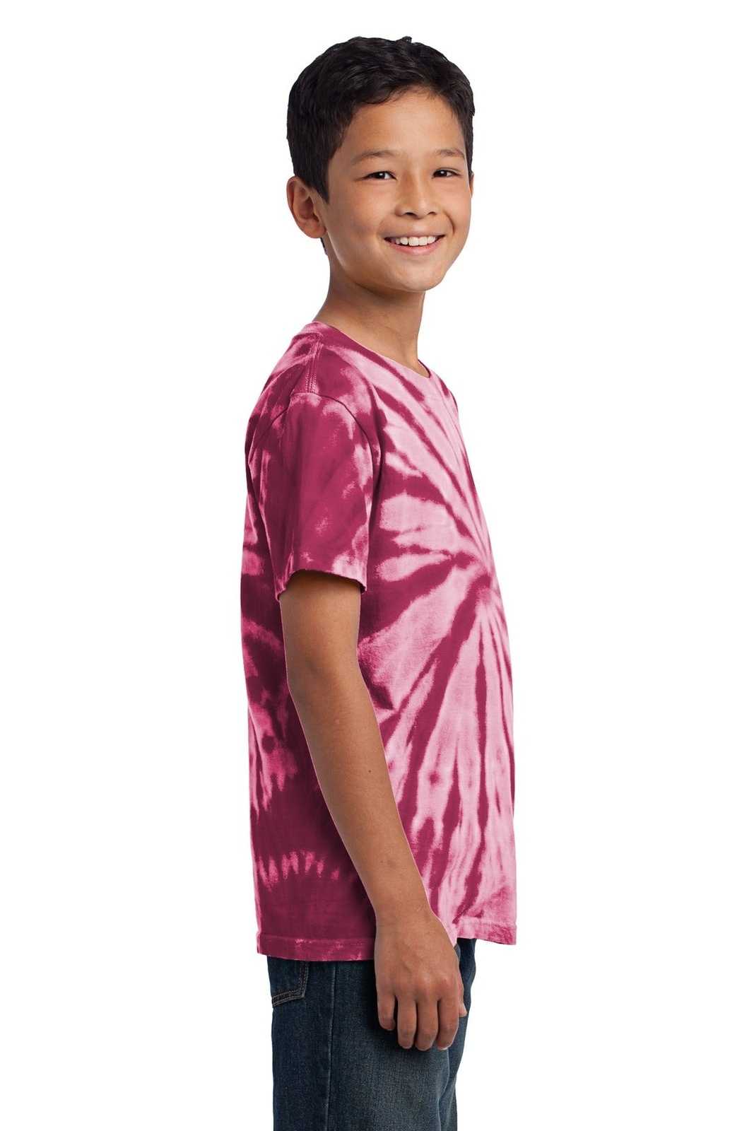Port &amp; Company PC147Y Youth Tie-Dye Tee - Maroon - HIT a Double - 3