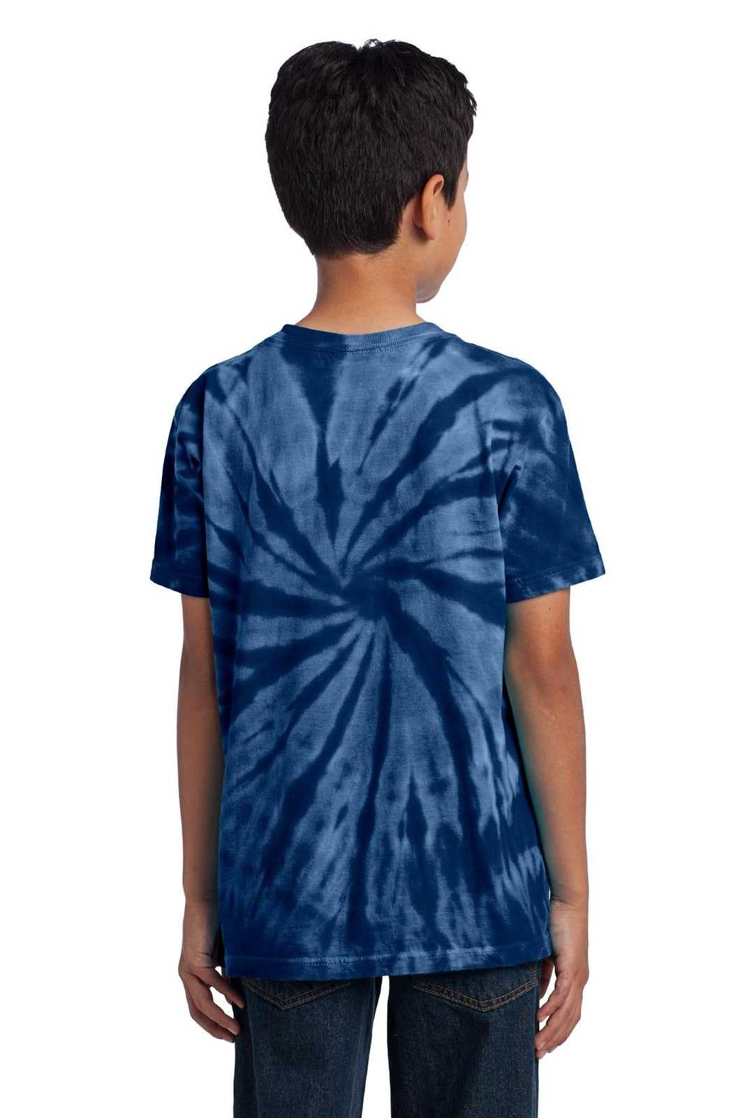 Port &amp; Company PC147Y Youth Tie-Dye Tee - Navy - HIT a Double - 2