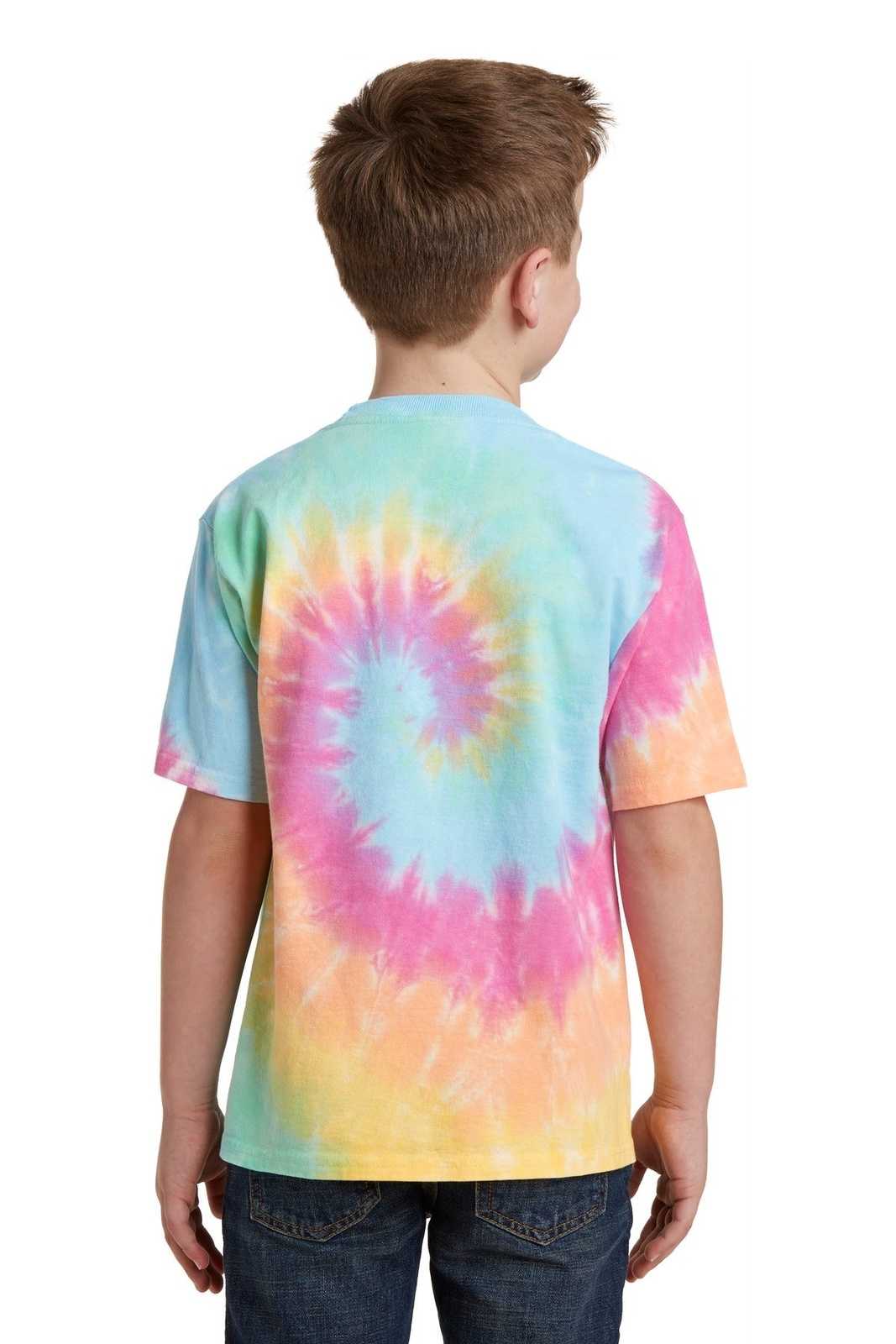 Port &amp; Company PC147Y Youth Tie-Dye Tee - Pastel Rainbow - HIT a Double - 2