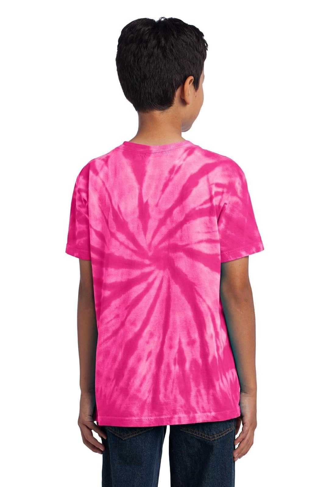 Port &amp; Company PC147Y Youth Tie-Dye Tee - Pink - HIT a Double - 2