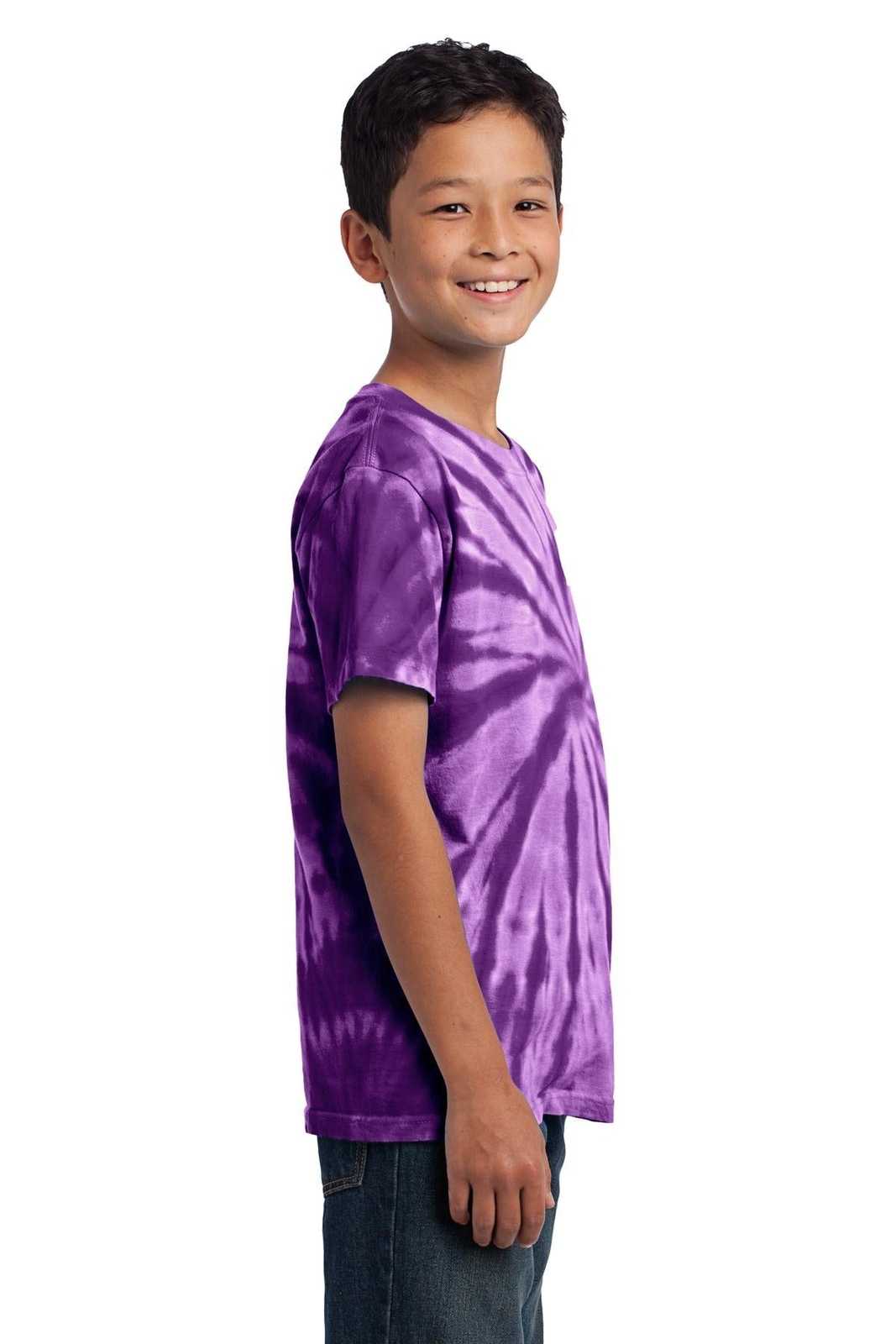 Port &amp; Company PC147Y Youth Tie-Dye Tee - Purple - HIT a Double - 3