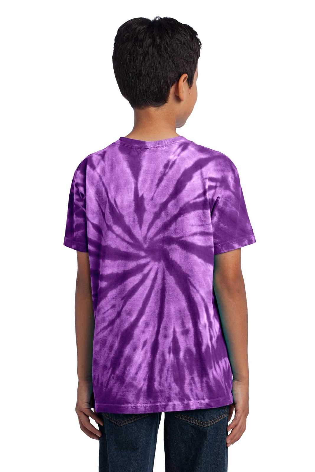 Port &amp; Company PC147Y Youth Tie-Dye Tee - Purple - HIT a Double - 2