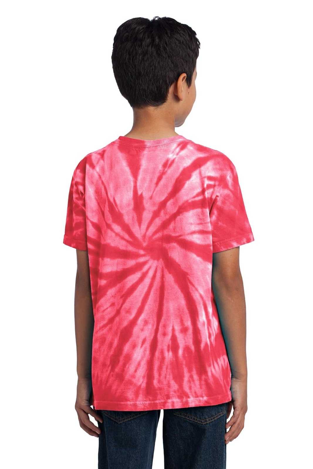 Port &amp; Company PC147Y Youth Tie-Dye Tee - Red - HIT a Double - 2