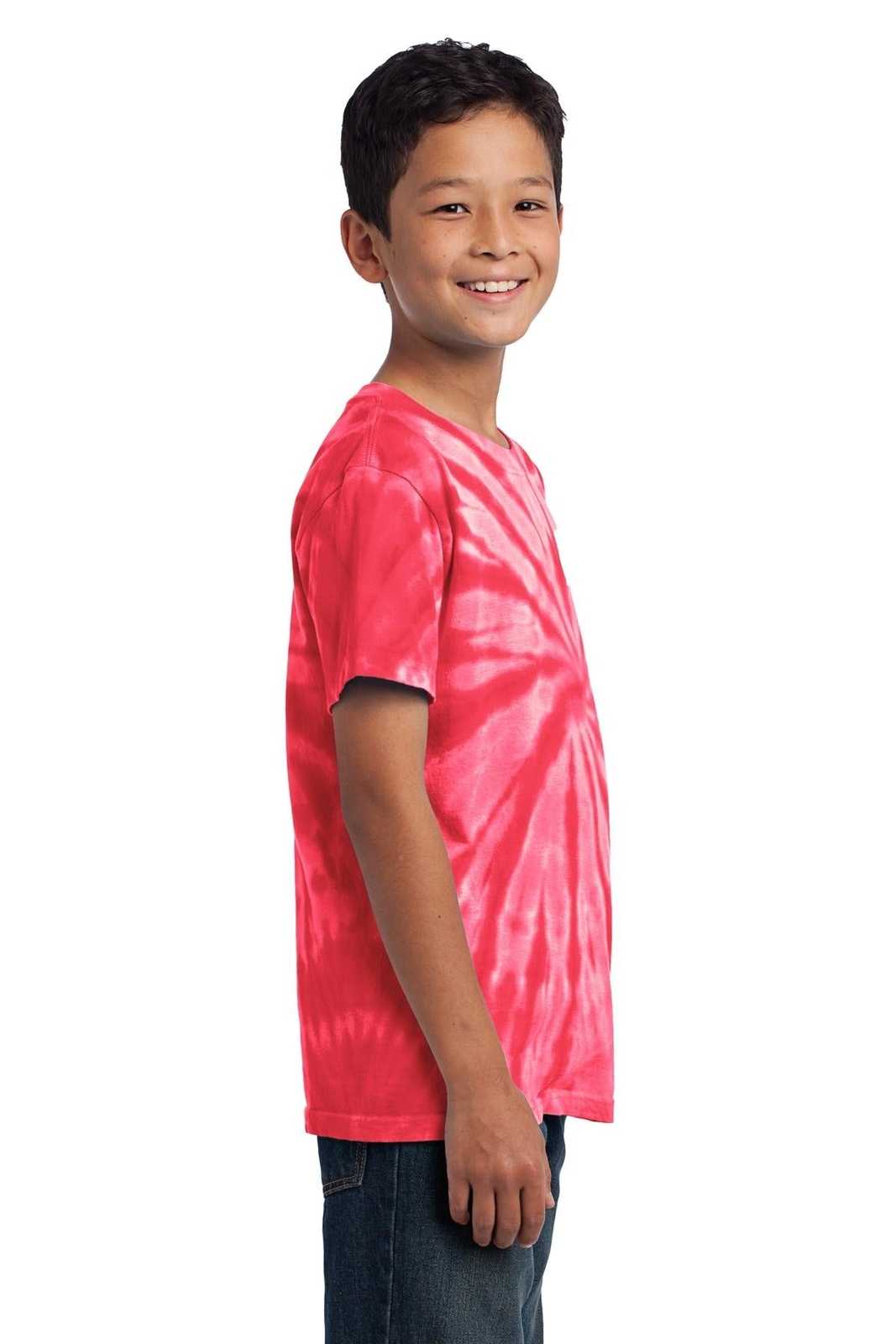 Port &amp; Company PC147Y Youth Tie-Dye Tee - Red - HIT a Double - 3