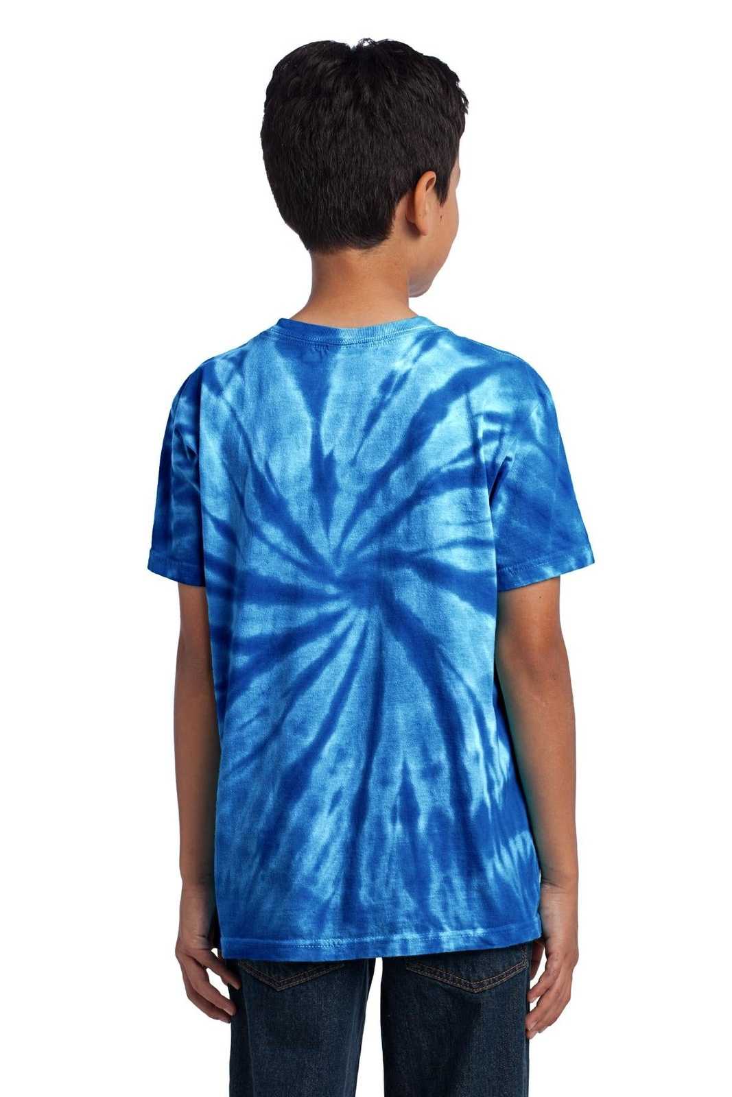 Port &amp; Company PC147Y Youth Tie-Dye Tee - Royal - HIT a Double - 2