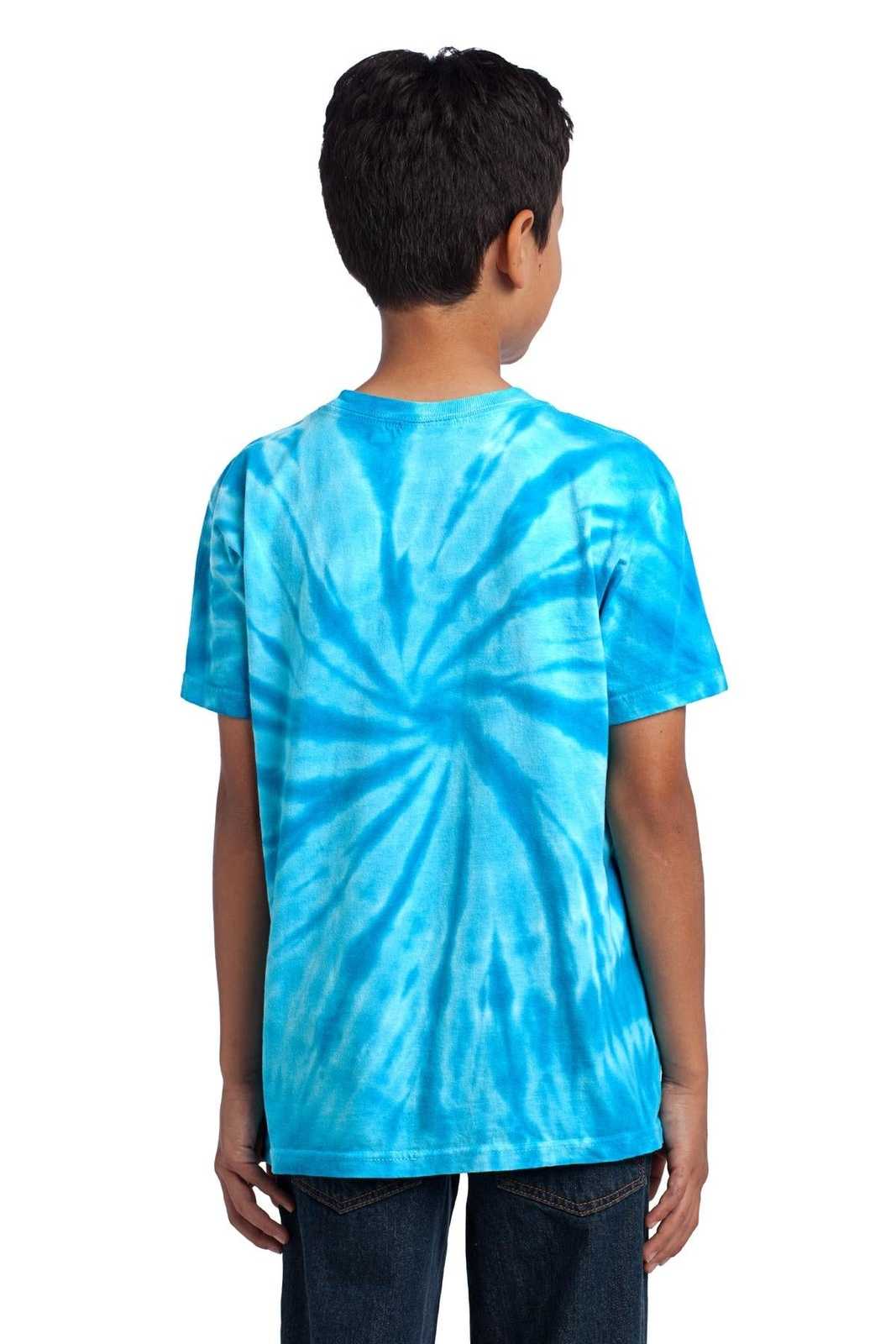 Port &amp; Company PC147Y Youth Tie-Dye Tee - Turquoise - HIT a Double - 2