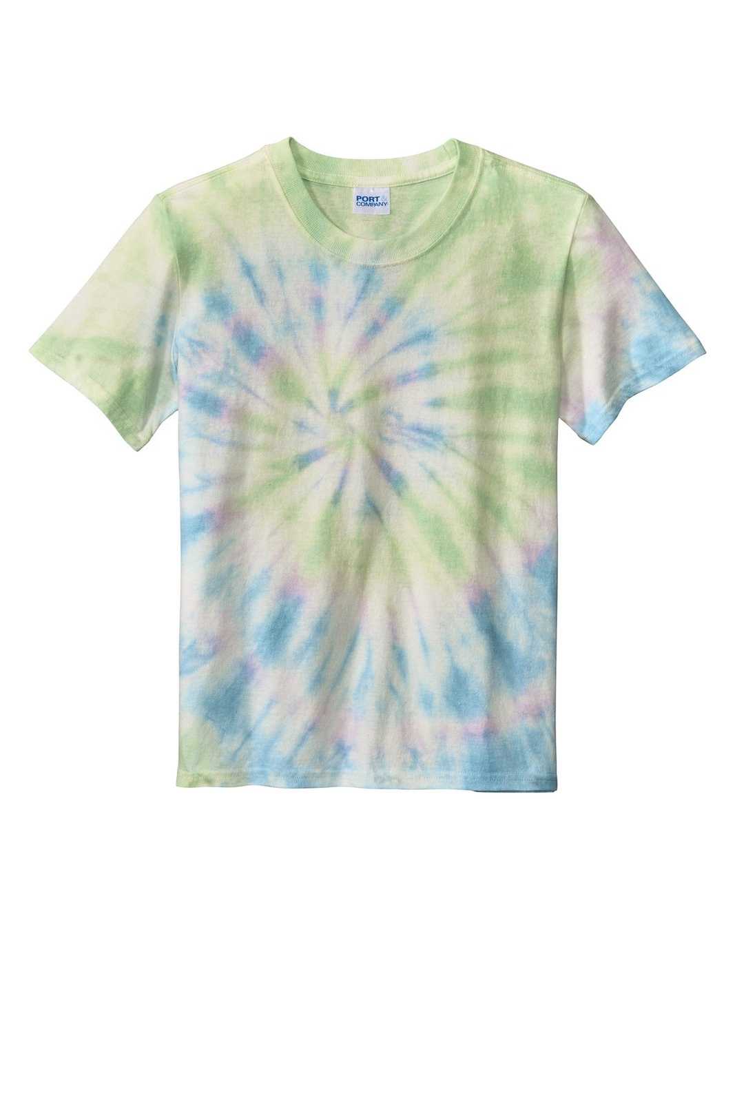 Port &amp; Company PC147Y Youth Tie-Dye Tee - Watercolor Spiral - HIT a Double - 5