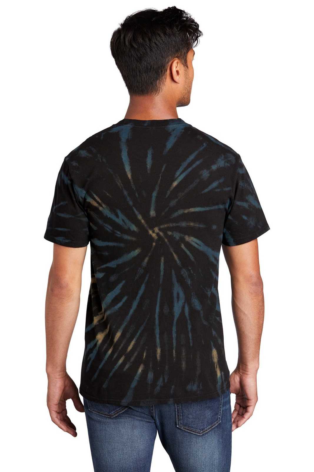 Port &amp; Company PC147 Tie-Dye Tee - Black Galaxy Spiral - HIT a Double - 2