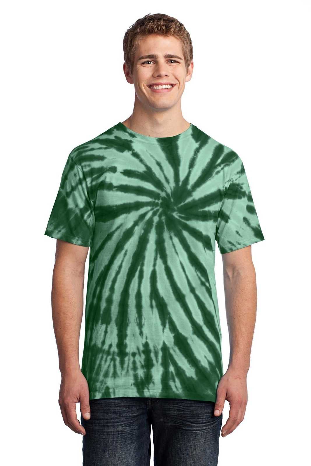 Port &amp; Company PC147 Tie-Dye Tee - Forest Green - HIT a Double - 1